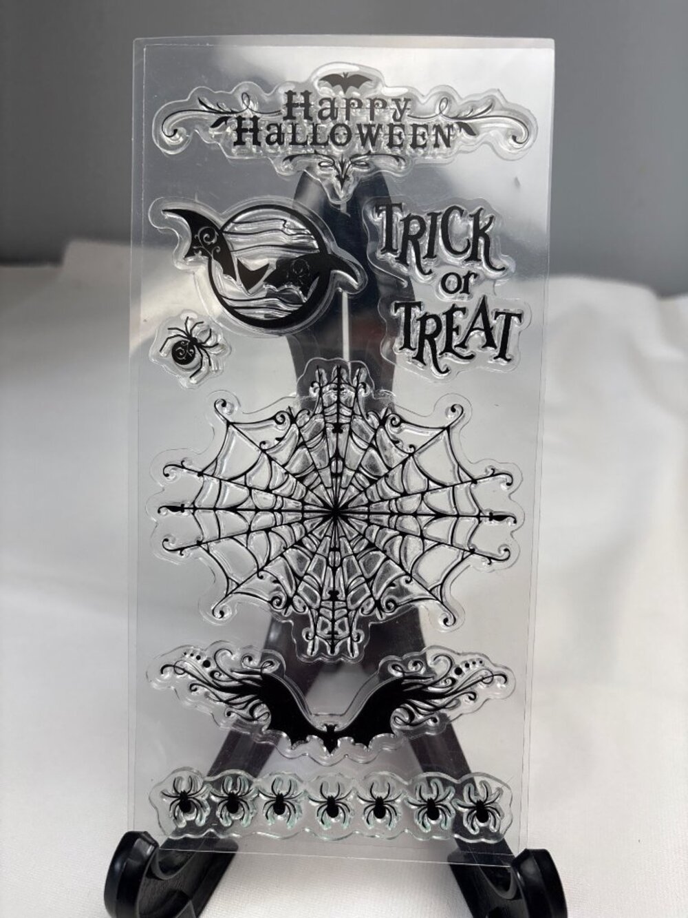 Halloween Clear Cling Stamps Classic Spider Bat Designs Crafting Fun